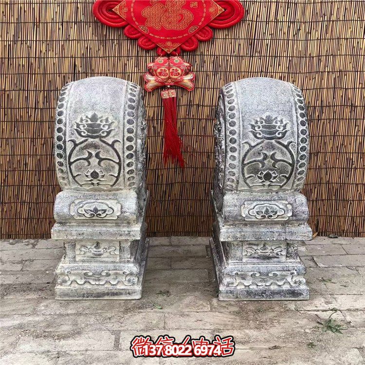 青石仿古抱鼓石，大理石古建大門(mén)門(mén)墩