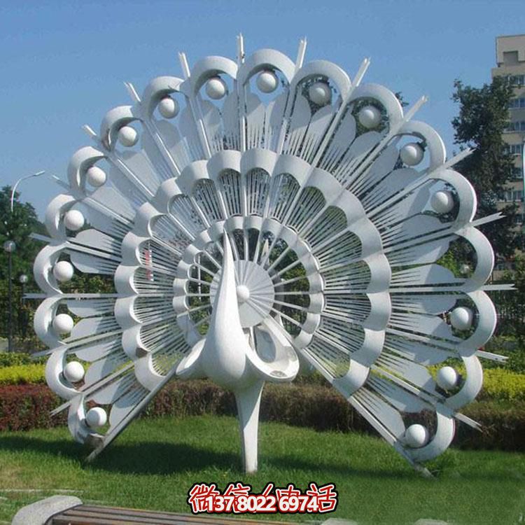 不銹鋼抽象烤漆孔雀雕塑廣場(chǎng)景觀(guān)小品
